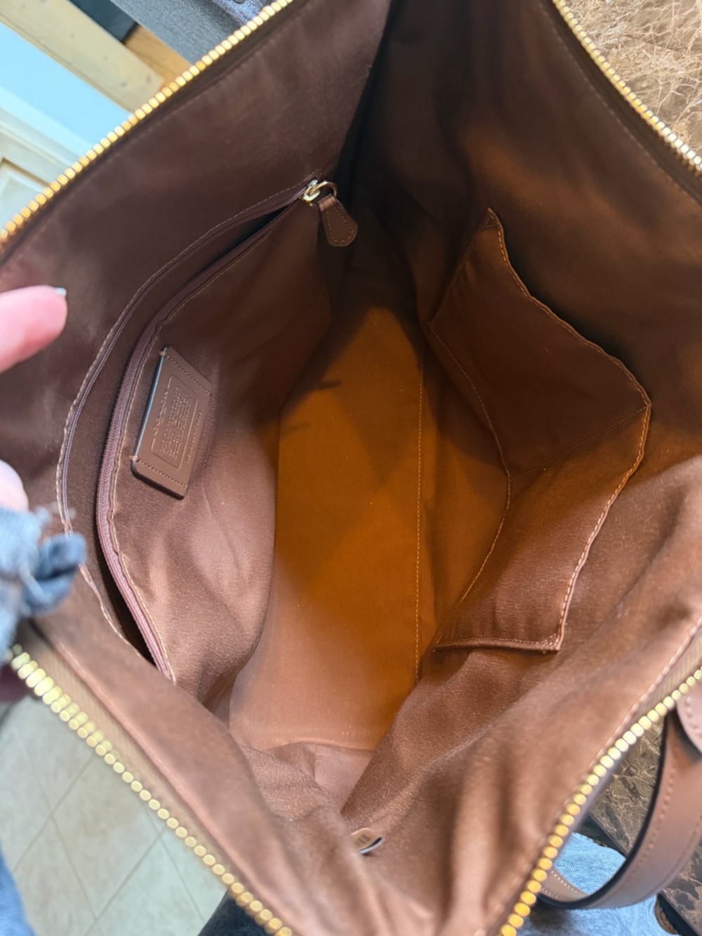 Authentic Coach Signature gallery Canvas Tote Bag in Brown F79609 - Picture 5 of 9